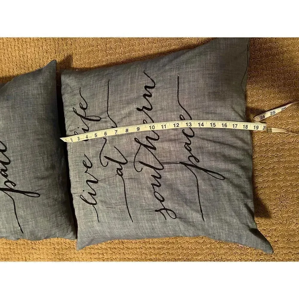 Live Life at a Southern Pace 2 blue pillows